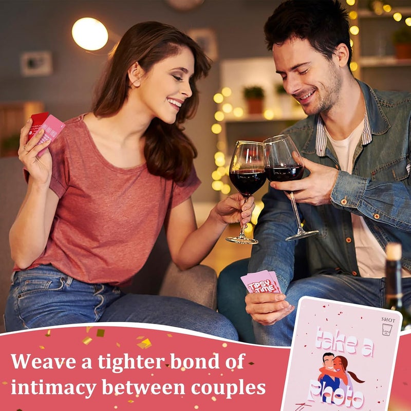 Fofeadm Tipsy Time Couples Games for Adults, Drinking Couples Card Game, 75 Fun Dares & Questions, Perfect for Date Night, Anniversary & Valentine's Day Gifts, Ages 21+ - Image 4